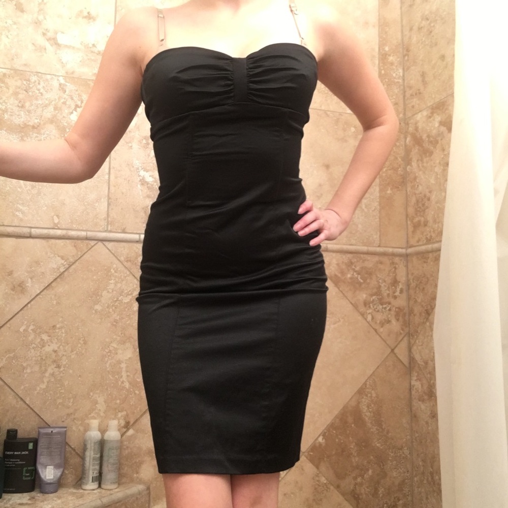 Forever 21 black strapless pencil dress